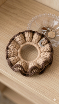 Tan Base Crocheted Scrunchie