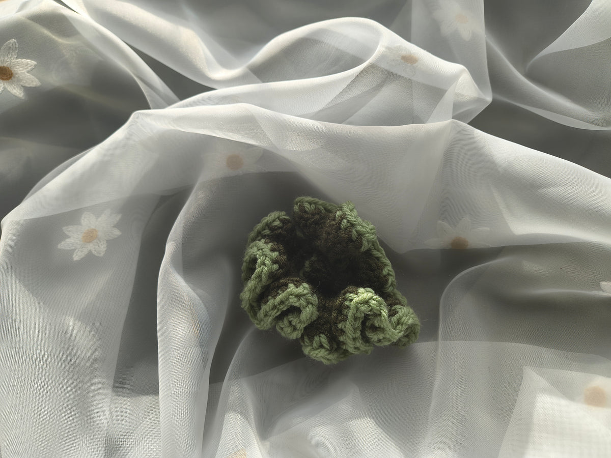 Forest Green Based Scrunchie